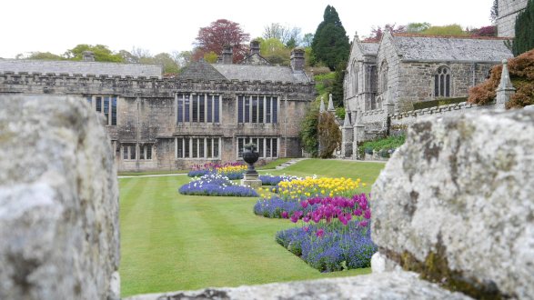 Lanhydrock through battlements