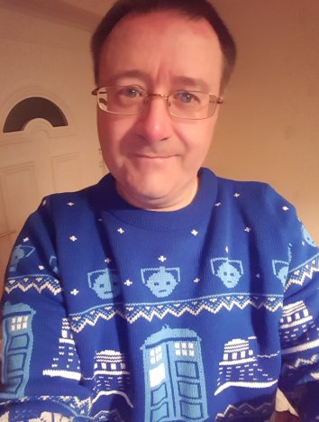 My Christmas jumper, modelled by me!